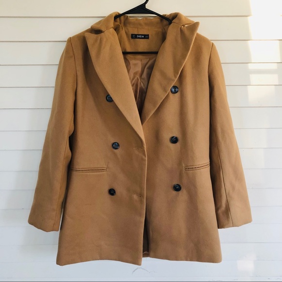 SHEIN Jackets & Blazers - Camel Shein Double-Breasted Coat